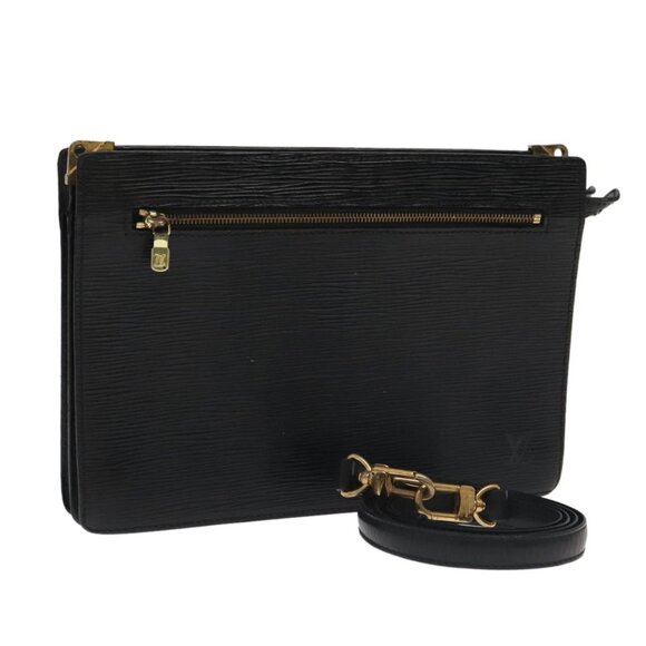 LOUIS VUITTON Epi Angian Shoulder Bag 2way Black M52112 LV Auth bs19383 - Picture 1 of 16